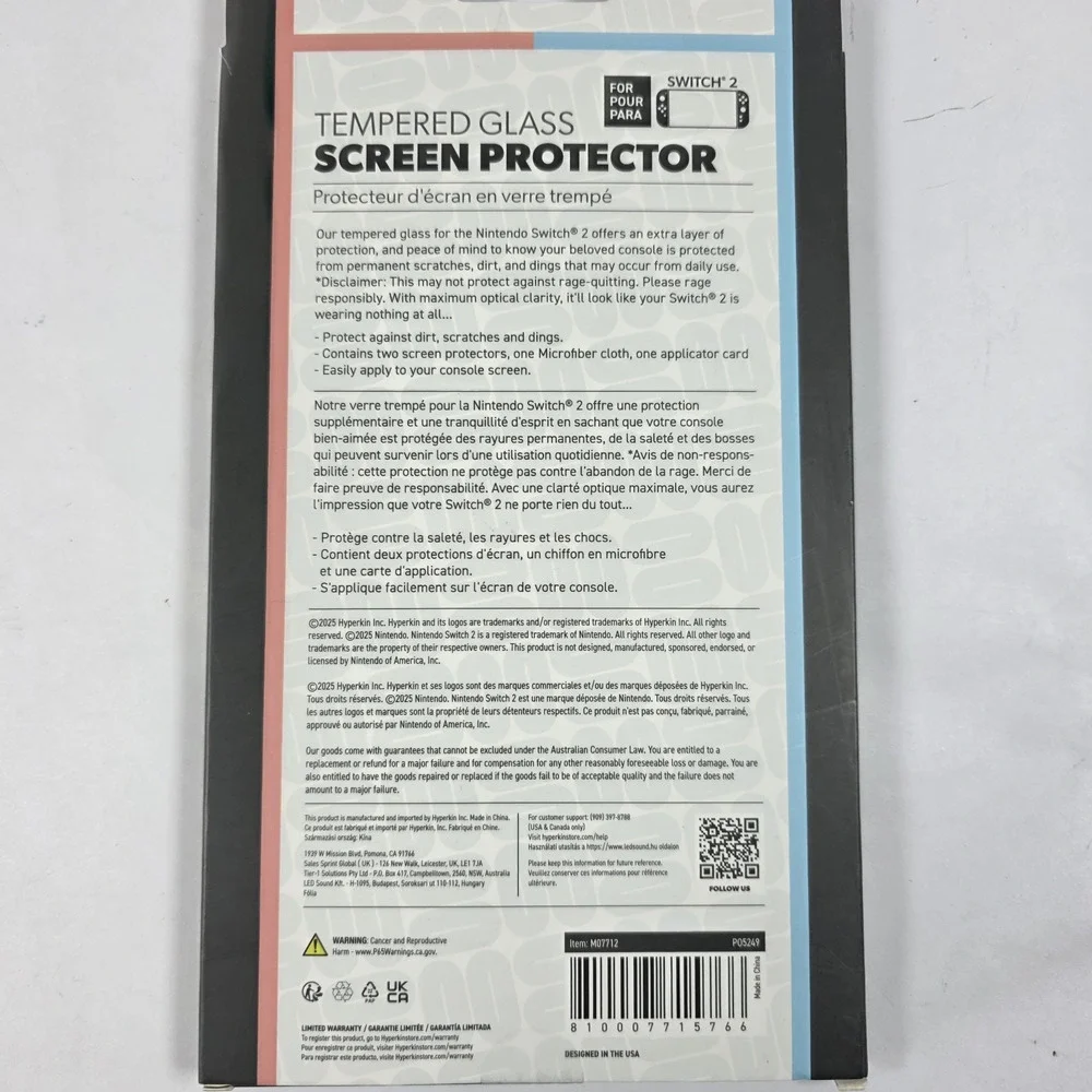 2 Pack Screen Protector Compatible w/ Nintendo Switch 2 HD Tempered Glass